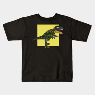 T-rex is a war veteran in prehistoric times #3 Kids T-Shirt